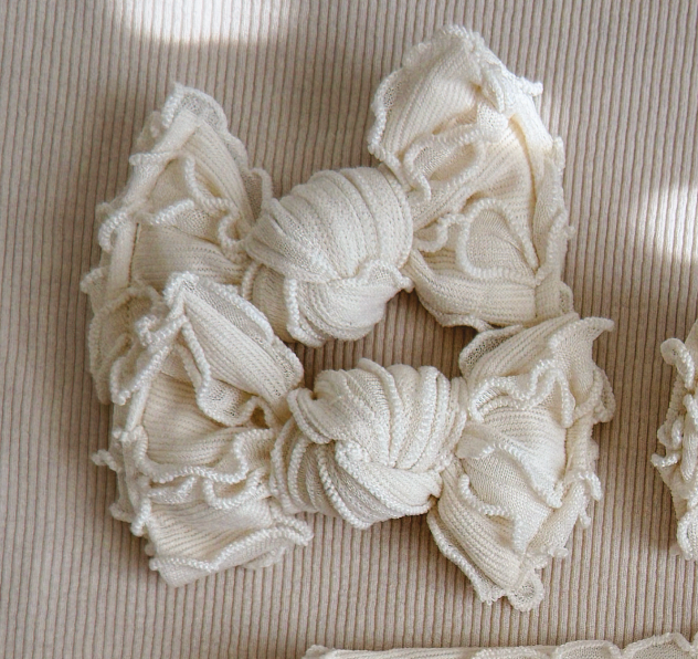 Ivory Ruffle BloomCLIPS or Nylon Headband