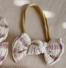 Lavender Texture Stripe BloomCLIPS or Nylon Headband