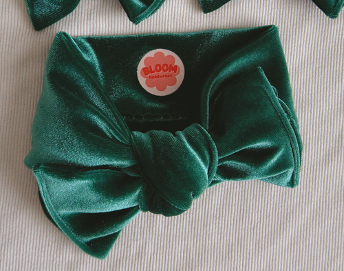 Forest Velvet Tie On Headwrap