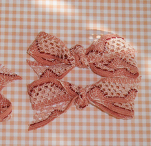 Mauve Scallop Crochet BloomCLIPS or Nylon Headband