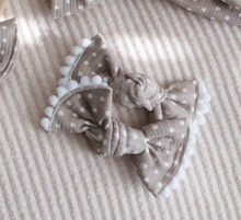 Tan Polka Dot Ribbed BloomCLIPS or Nylon Headband