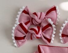 Red + Pink Ribbed BloomCLIPS or Nylon Headband
