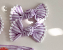 Lavender Mini Stripe BloomCLIPS or Nylon Headband