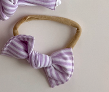 Lavender Mini Stripe BloomCLIPS or Nylon Headband