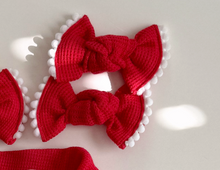 Raspberry Red Waffle BloomCLIPS or Nylon Headband