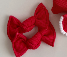 Raspberry Red Waffle BloomCLIPS or Nylon Headband