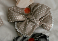 Oversized Polka Dot Ribbed Tie On Headwrap