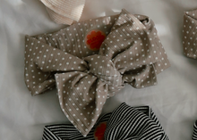 Oversized Polka Dot Ribbed Tie On Headwrap
