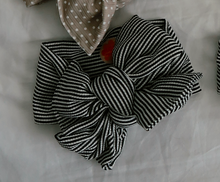 Oversized Mini Stripe Ribbed Tie On Headwrap