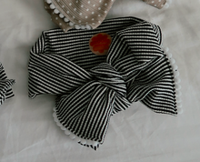 Oversized Mini Stripe Ribbed Tie On Headwrap