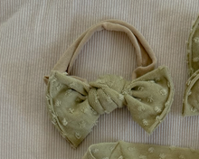 Golden Sage Dot BloomCLIPS or Nylon Headband