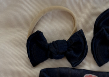 Navy Wide Ribbed BloomCLIPS or Nylon Headband