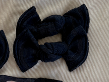 Navy Wide Ribbed BloomCLIPS or Nylon Headband