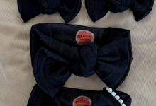 Navy Wide Ribbed Tie On Headwrap