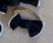Navy Wide Ribbed BloomCLIPS or Nylon Headband