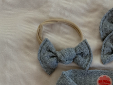 Medium Grey Waffle BloomCLIPS or Nylon Headband