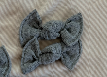 Medium Grey Waffle BloomCLIPS or Nylon Headband