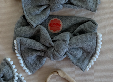 Medium Grey Waffle Tie On Headwrap