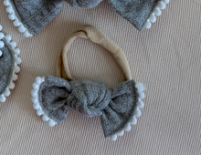 Medium Grey Waffle BloomCLIPS or Nylon Headband