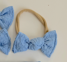 Blue Crinkle Texture BloomCLIPS or Nylon Headband