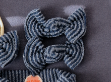 Navy Wavy BloomCLIPS or Nylon Headband