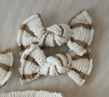 Tan Textured Stripe BloomCLIPS or Nylon Headband