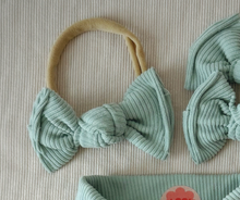 Seafoam Mini Ribbed BloomCLIPS or Nylon Headband