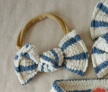 Blue Textured Stripe BloomCLIPS or Nylon Headband