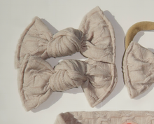Cream Crinkle BloomCLIPS or Nylon Headband