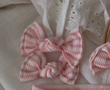 Strawberry Milk Stripe BloomCLIPS or Nylon Headband