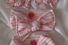 Strawberry Milk Stripe Tie On Headwrap