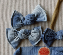 Denim Tie Dye BloomCLIPS or Nylon Headband