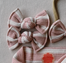 Blush Waffle Stripe BloomCLIPS or Nylon Headband