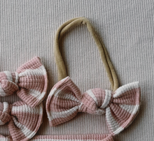 Blush Waffle Stripe BloomCLIPS or Nylon Headband