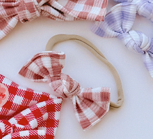 Dusty Pink Gingham BloomCLIPS or Nylon Headband