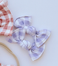 Lavender Gingham BloomCLIPS or Nylon Headband