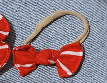 Cherry Soda Stripe BloomCLIPS or Nylon Headband