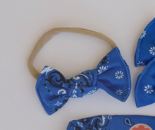 Blue Bandana BloomCLIPS or Nylon Headband