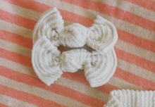 Ivory Wavy Ribbed BloomCLIPS or Nylon Headband