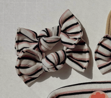 Blush and Black Stripe BloomCLIPS or Nylon Headband