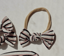 Blush and Black Stripe BloomCLIPS or Nylon Headband