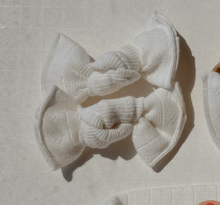White Pointelle Ribbed BloomCLIPS or Nylon Headband