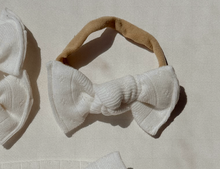 White Pointelle Ribbed BloomCLIPS or Nylon Headband