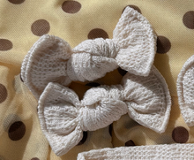 Cream Crochet BloomCLIPS or Nylon Headband