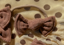 Camel Fuzzy Ribbed BloomCLIPS or Nylon Headband