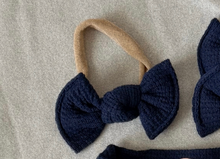 Navy Waffle BloomCLIPS or Nylon Headband