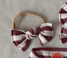 Mulberry Stripe BloomCLIPS or Nylon Headband