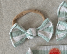 Mint Stripe Ribbed BloomCLIPS or Nylon Headband