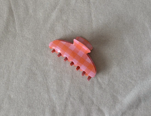 Pink Orange Gingham Claw Clip