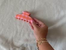 Pink Orange Gingham Claw Clip